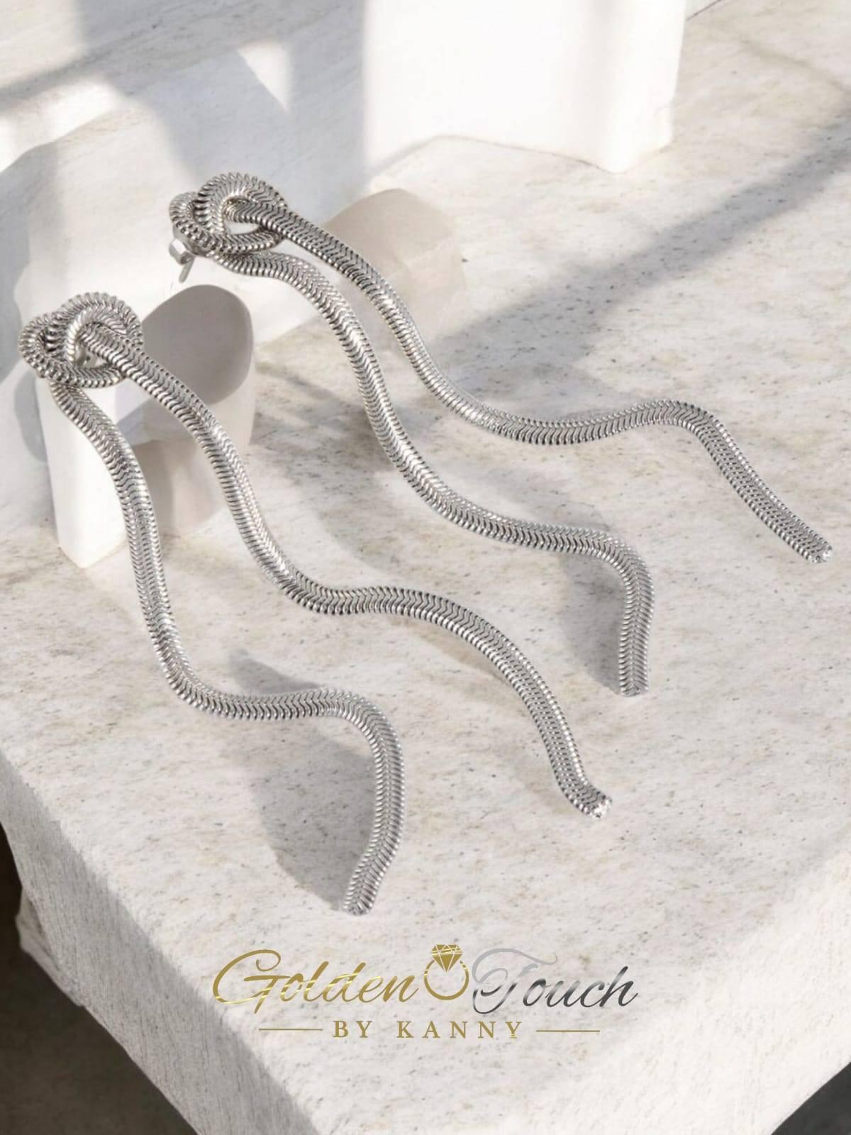 Aretes largos con nudo imagen 2