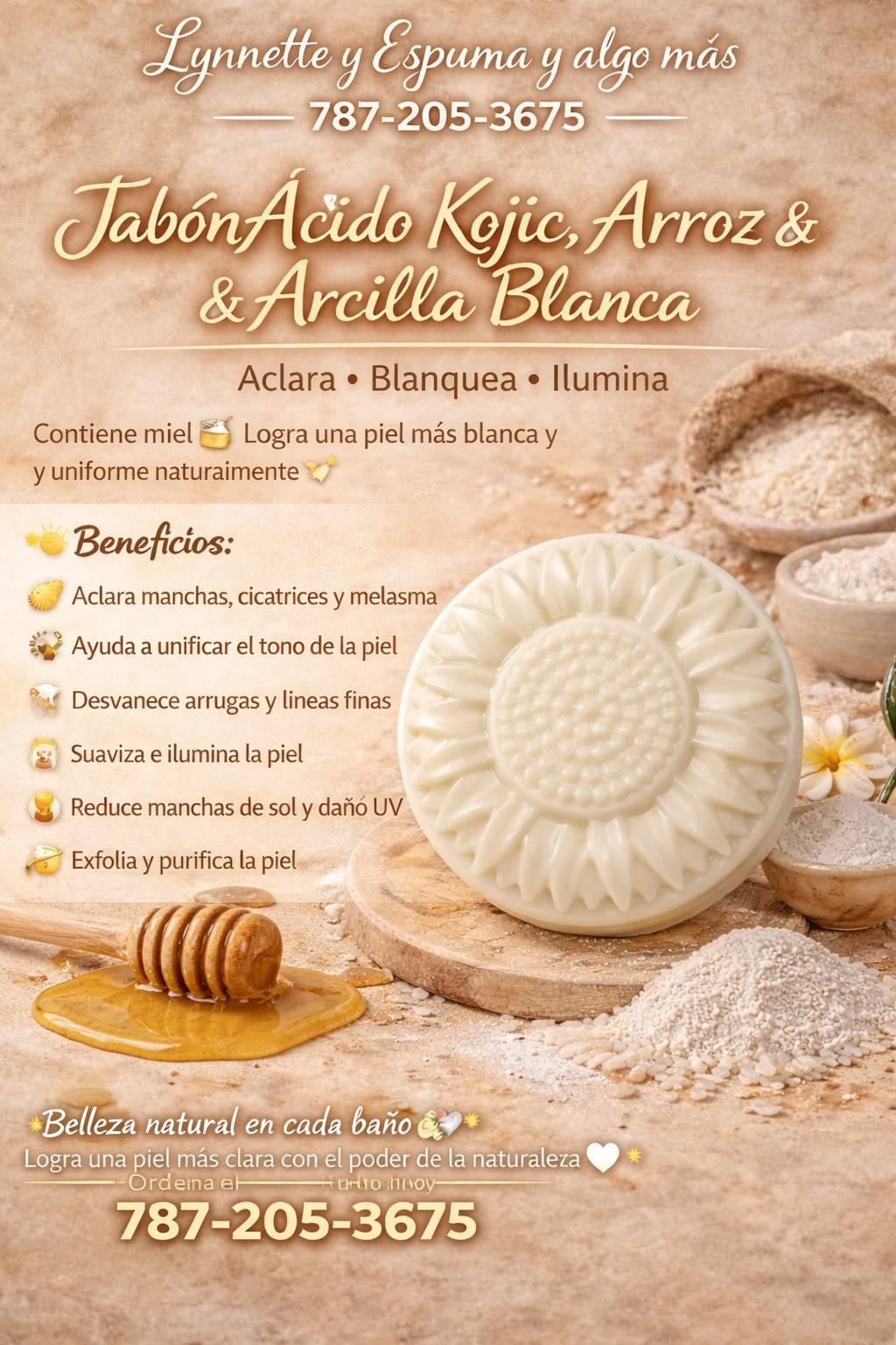 Kojic acid. Arcilla blanca y arroz