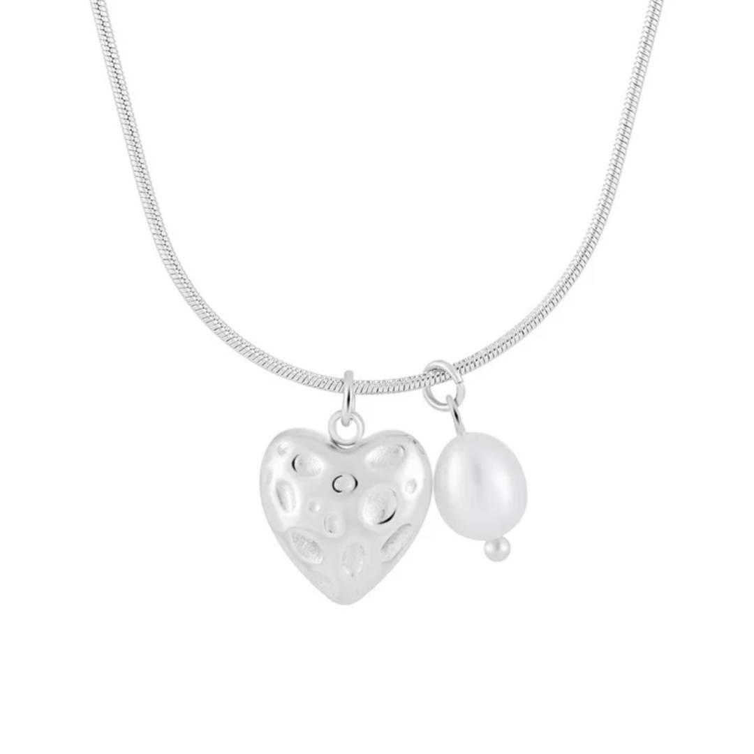 Collar corazon y perla