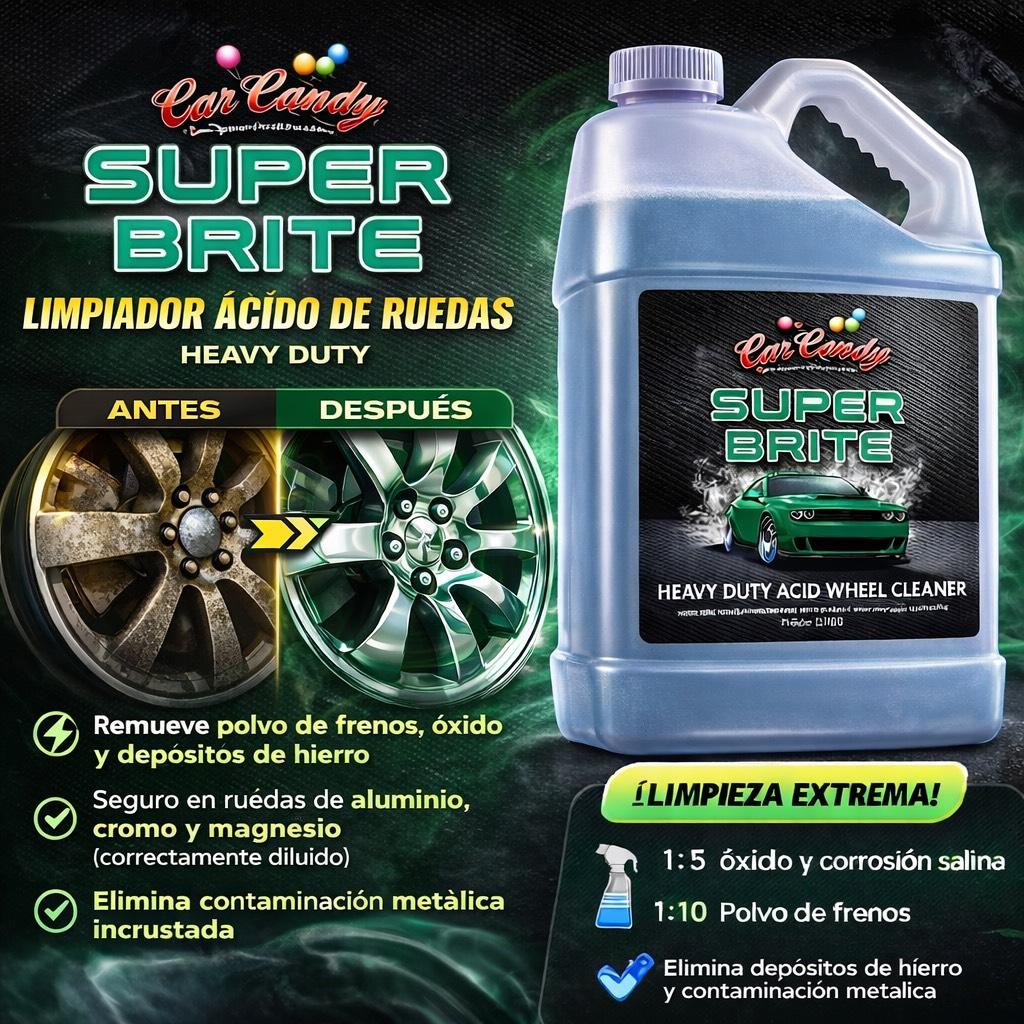 Car Candy® Super Brite – Limpieza extrema para tus ruedas