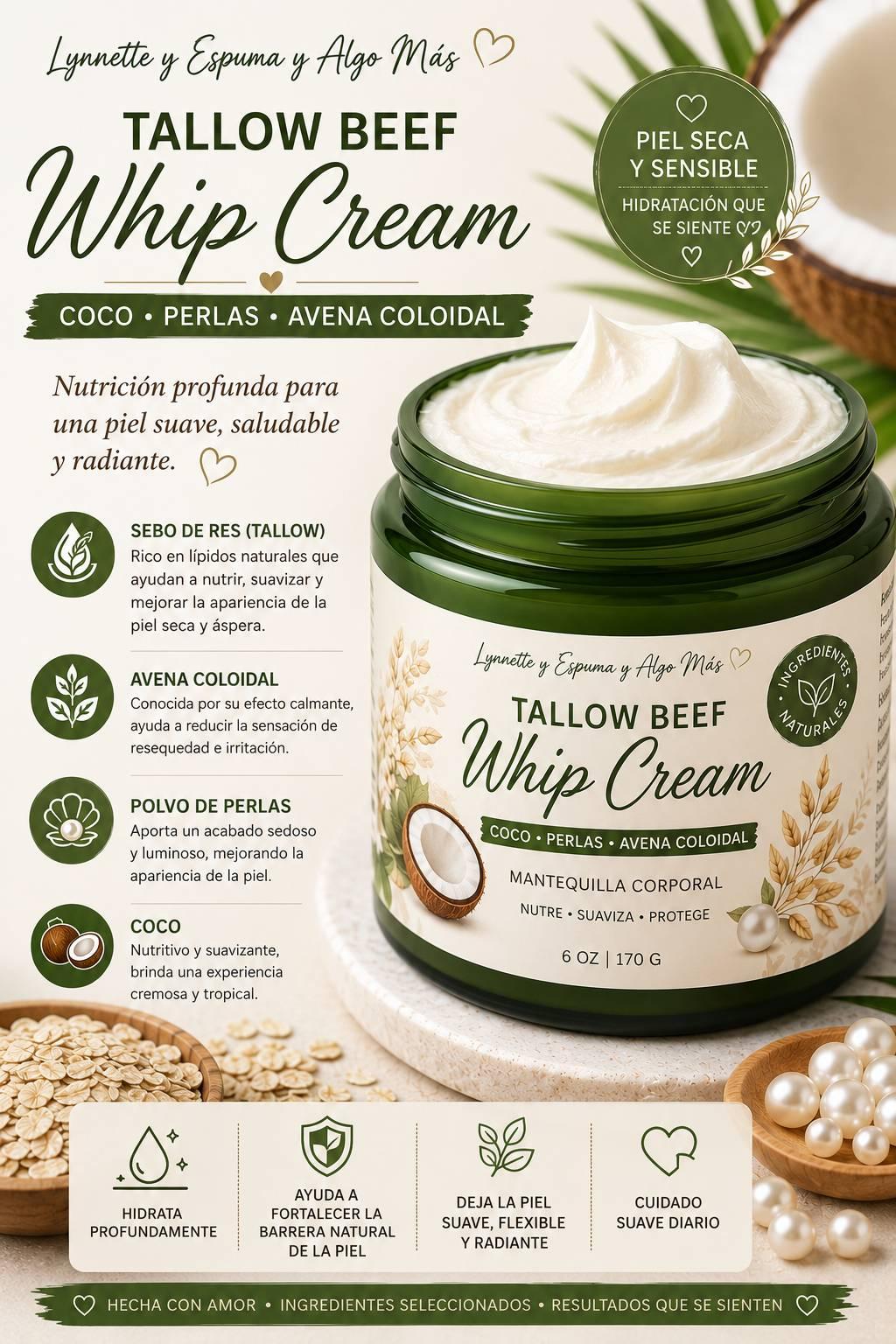 Tallow beef whipped cream Coco Oats