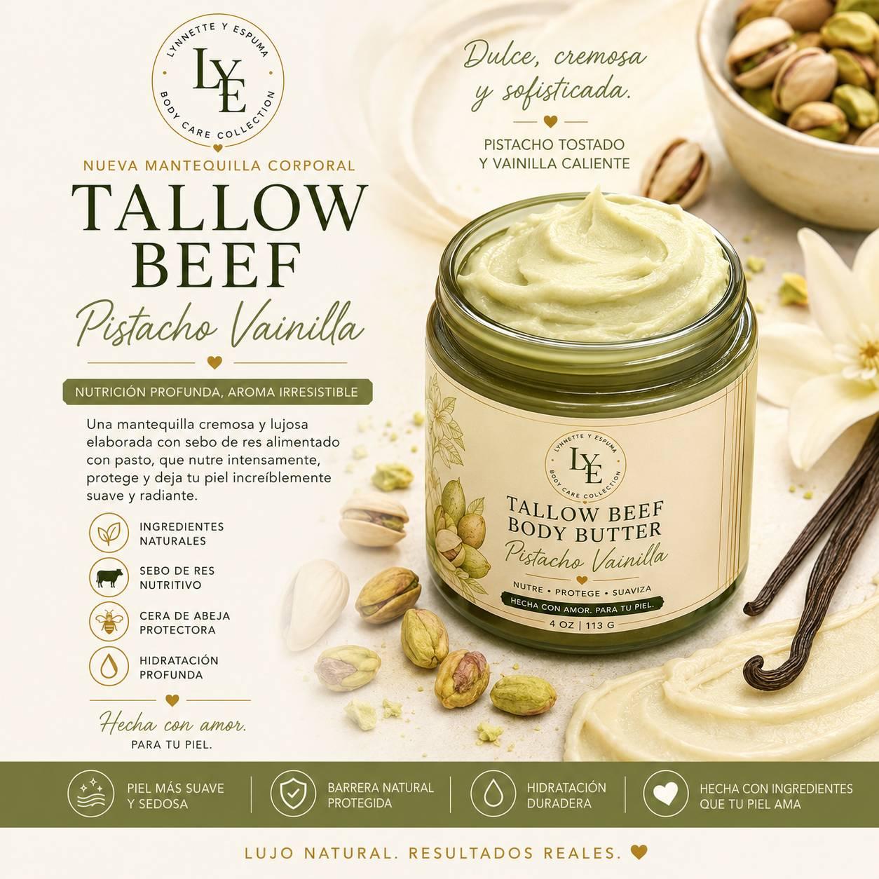 Tallow beef whipped cream Pistacho Vainilla