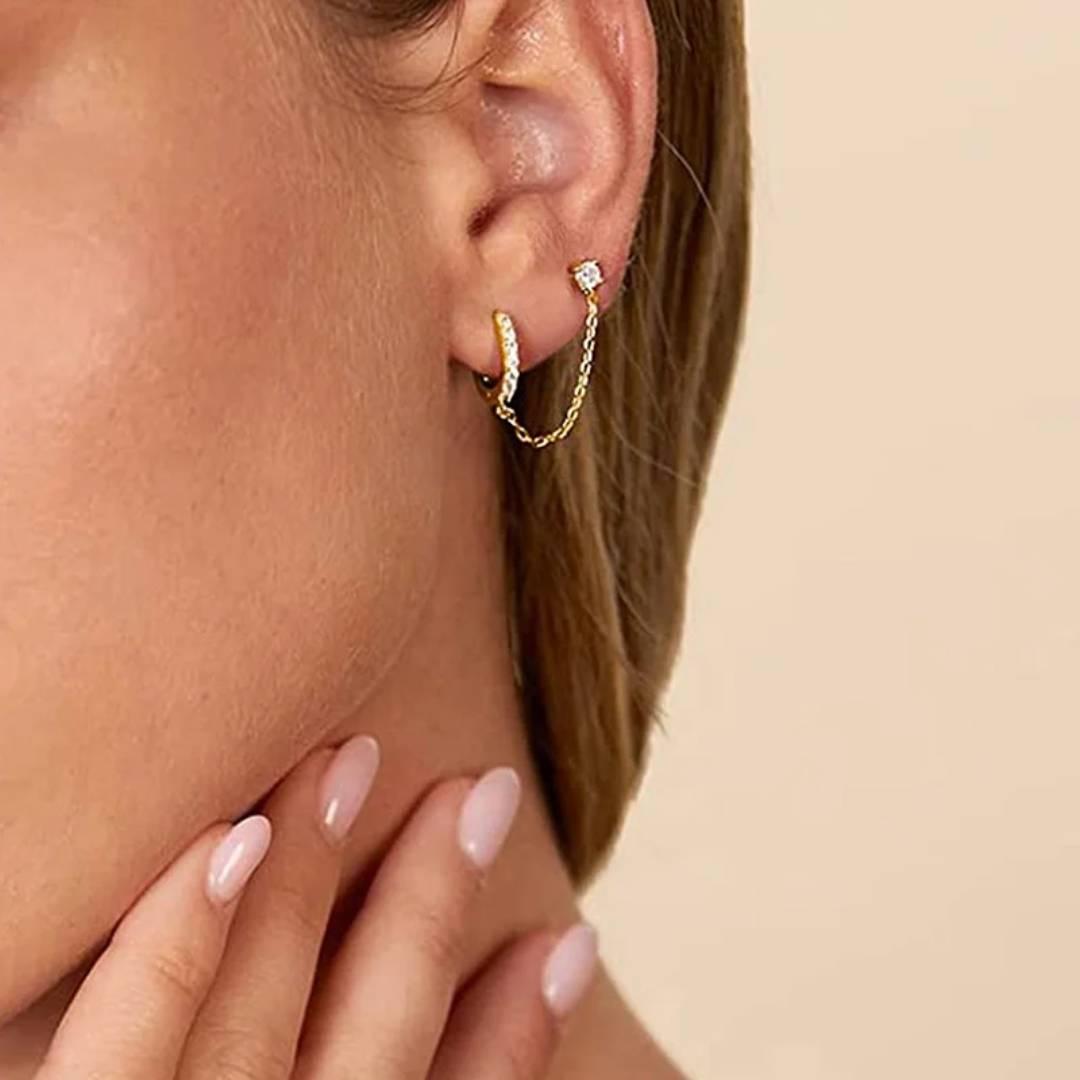 Arete Doble de Borla imagen 3