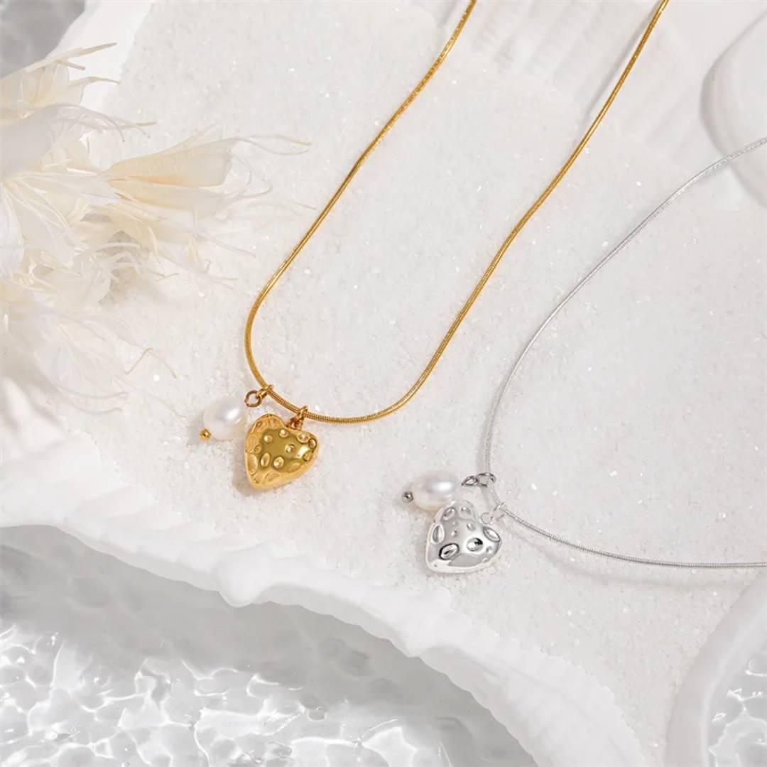 Collar corazon y perla imagen 2