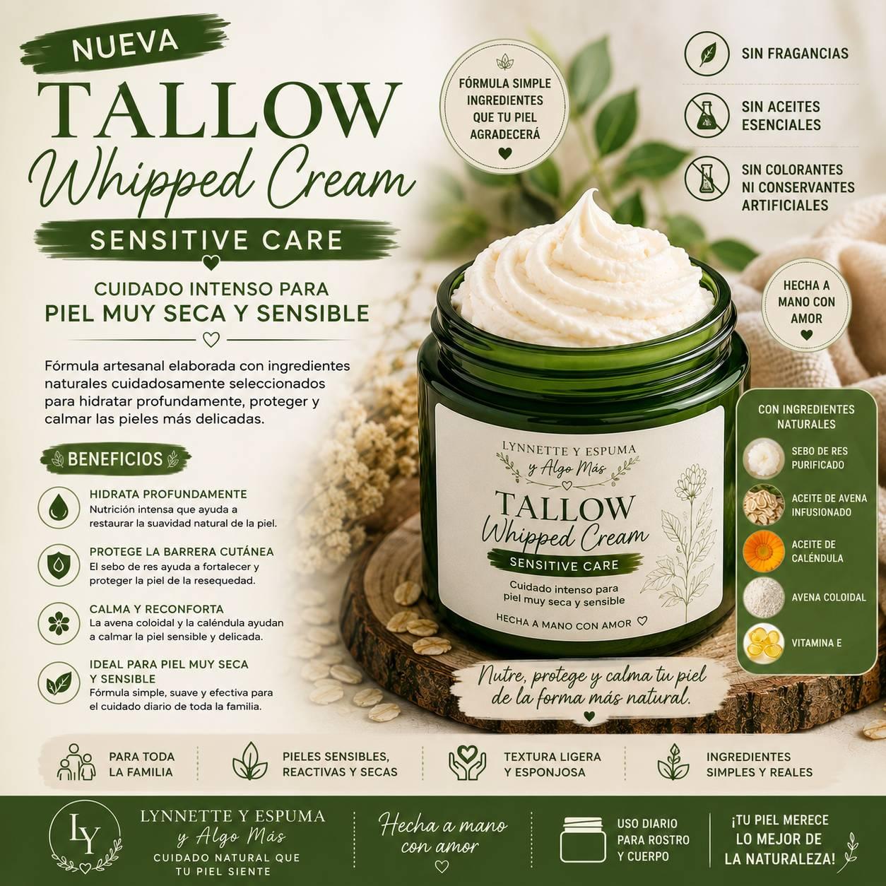 Tallow beef whipped cream sensitive skin imagen 2