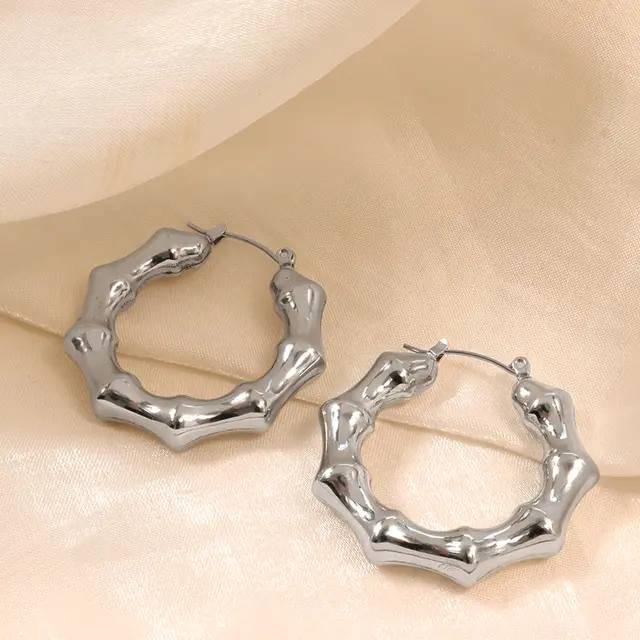 Aretes argolla bambu