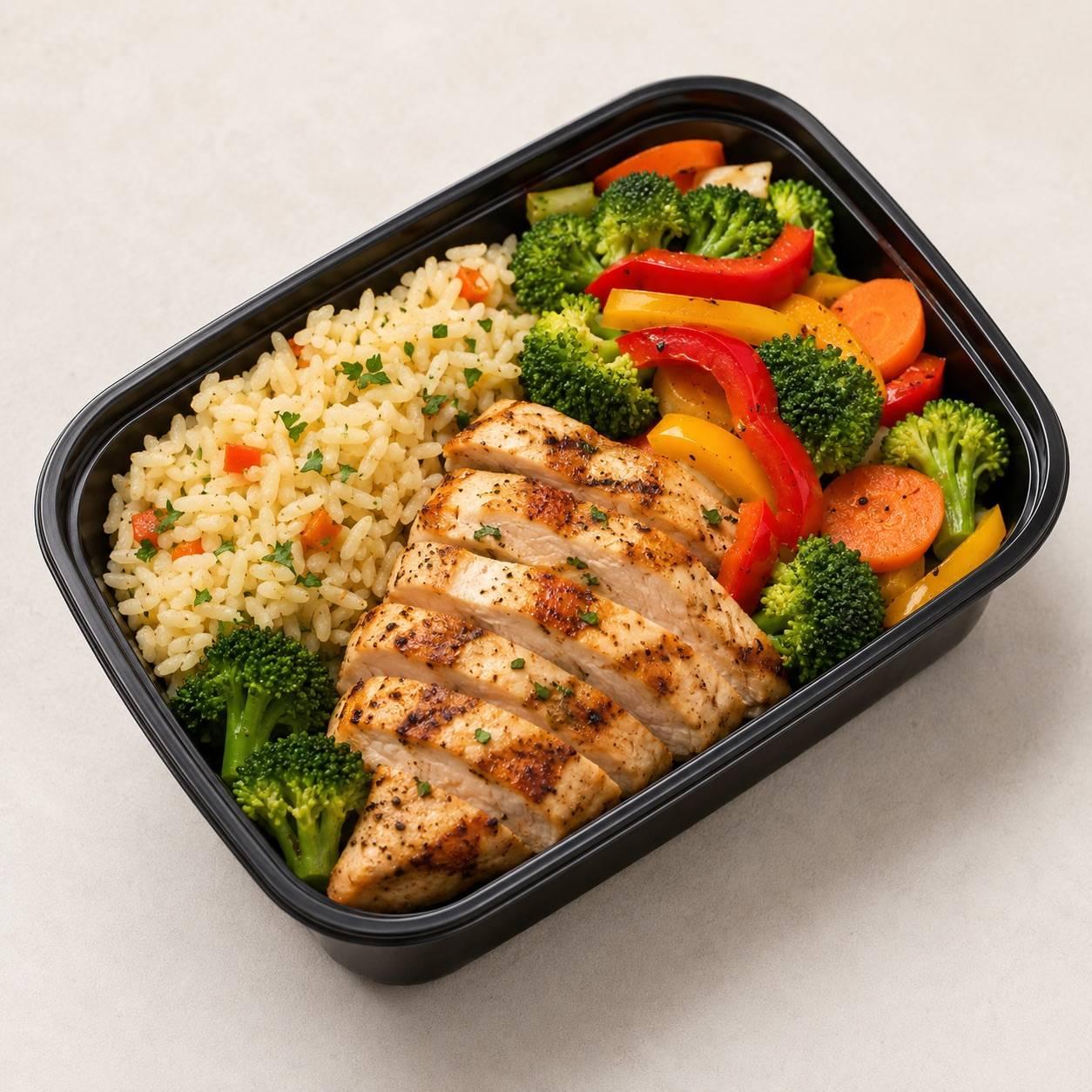 Pollo con arroz y vegetales